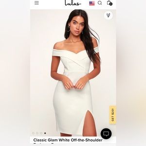 Lulu’s white glam cocktail dress